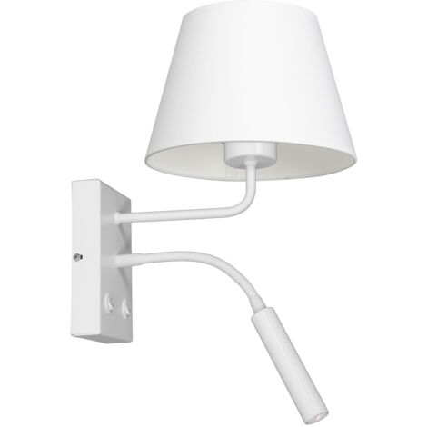 Applique bianca Arden con luce lettura doppio interruttore