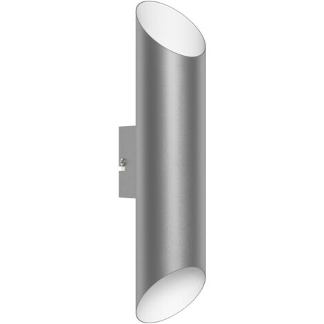 Applique Biemissione Esterno Moderna Agolada Acciaio Bianco Led