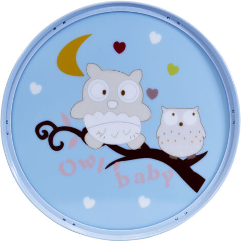 Applique bimbi tonda DIDI gufo con cuori blu 2xE14 Polux