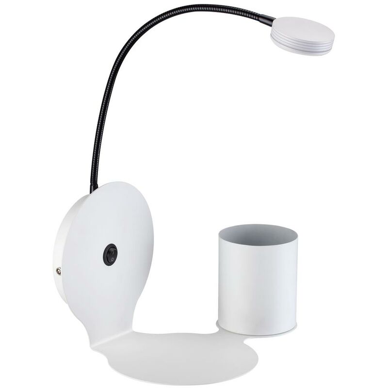 Applique Blanche Arles support pot, LED Intégrée 3W, IP20, 230V, Classe I