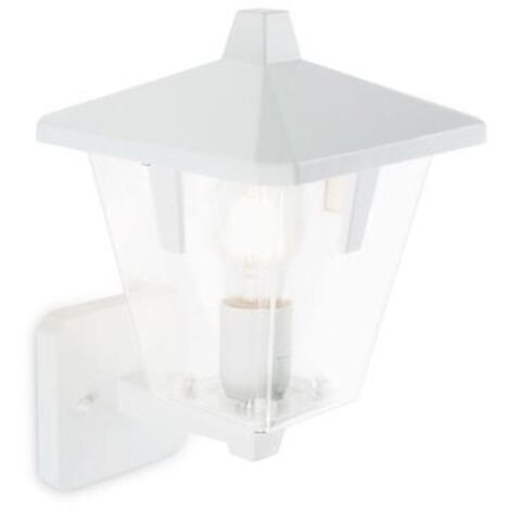 Applique blanche en aluminium moulé sous pression avec diffuseur en thermoplastique transparent. h. 29cm