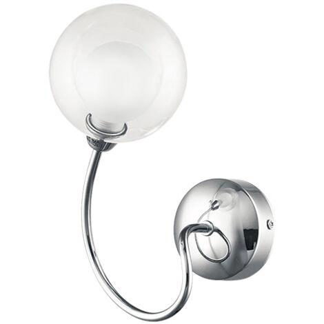 "Applique BLOG in metallo cromato con diffusore in vetro"