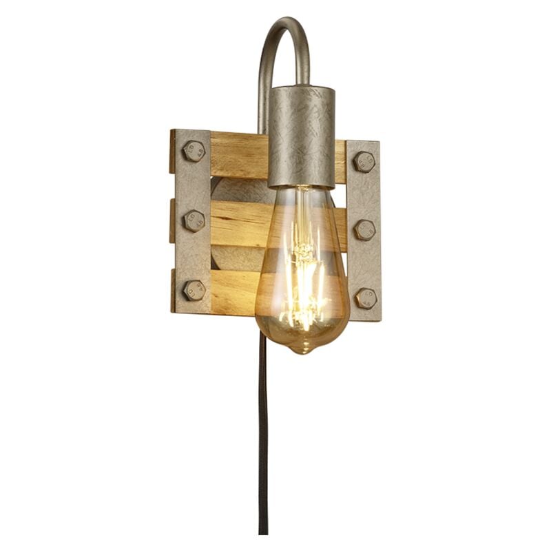 Applique, Khan1xE27, max.28,0 WBois naturel, couleur de bois, Corps: Mét - Trio