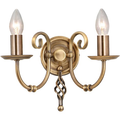 Applique bougeoir double laiton vieilli Artisan Elstead