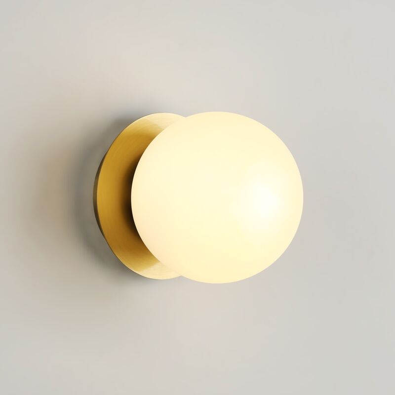 Barcelona Led – Applique murale LED boule en verre opale – E27 – Ø 15cm – Éclairage chaleureux et uniforme – Installation facile