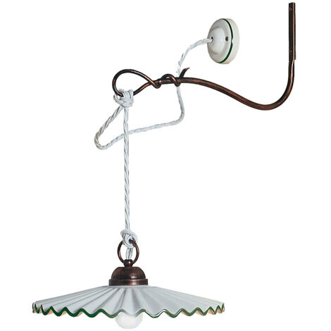 Applique Braccio Classica L'Aquila Metallo Ceramica Nero Sfumato Rame 1 Luce E27