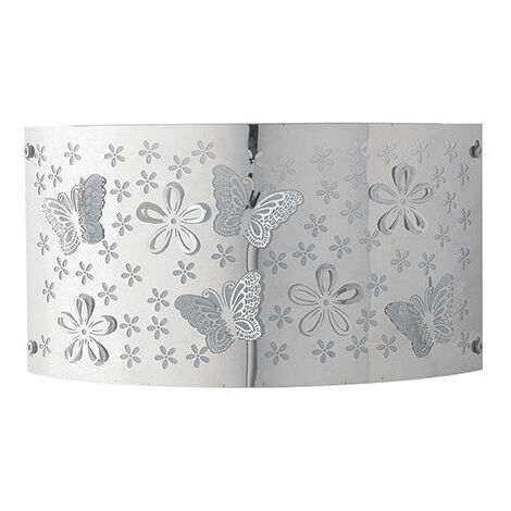 "Applique BUTTERFLY in acciaio cromato con decorazione laser"