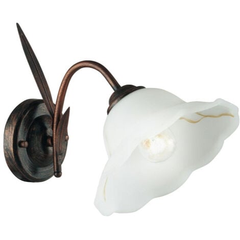"Applique BYRON in metallo effetto ruggine con diffusore in vetro"