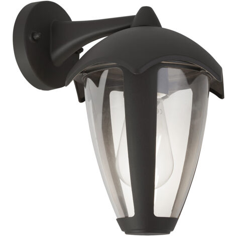 Applique Campanula Alluminio Grigio Policarbonato Trasparente 1 Luce E27