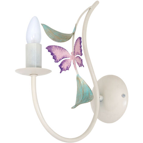 Applique candeliere Summer crema farfalla E14 15W Luminex