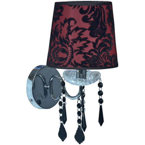 Applique Candellux Astor 1 luce velluto rosso cristalli E14
