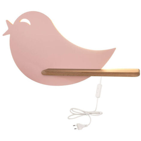 Applique Candellux BIRD rosa legno LED 4W 4000K con tasto
