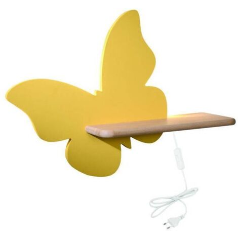 Applique Candellux Butterfly LED 4W 4000K giallo/legno