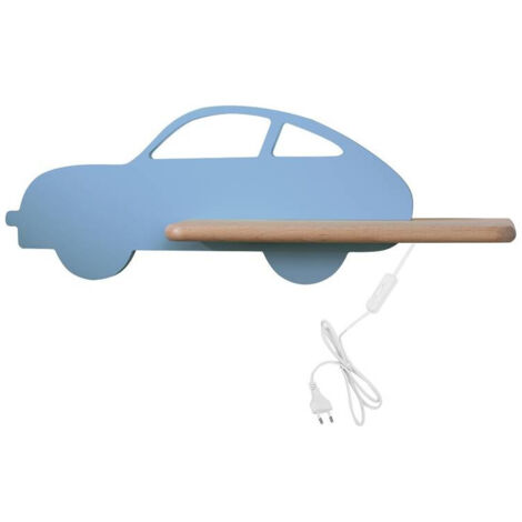 Applique Candellux CAR blu/legno con mensola LED 4W 4000K