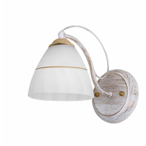 Applique Candellux Fanetta verre blanc/or acier E27