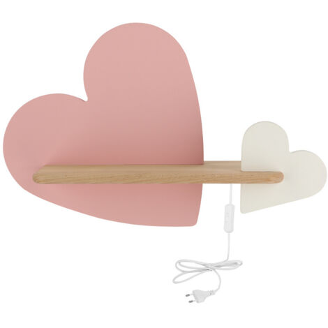Applique Candellux Heart LED 5W 4000K rosa bianco legno