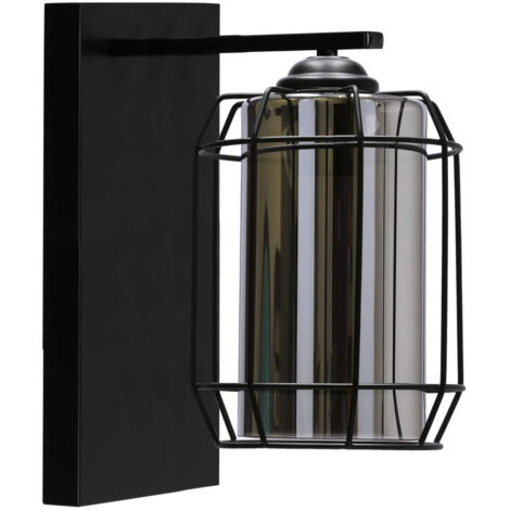 Applique Candellux Jonera E27 40W nero/cromo vetro acciaio