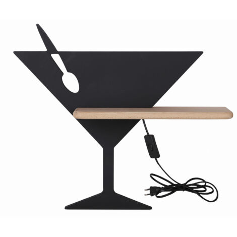 Applique Candellux Piccolo LED 4W noire bois clair 4000K