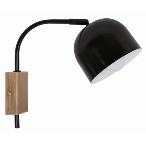 Applique Candellux RUPI acciaio nero/legno E27 40W interno