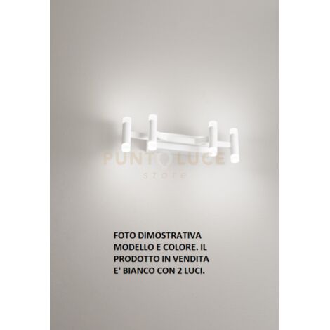 Applique  Candles 2 LUCI in metallo e alluminio bianco LED 12W 840Lm 3000K 13cm