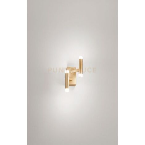 Applique Candles 2 LUCI in metallo e alluminio oro LED 12W 840Lm 3000K 13cm