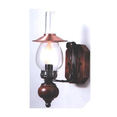APPLIQUE CAPPA RAME LAMPADE LAMPIONE LANTERNA PLAFONIERA