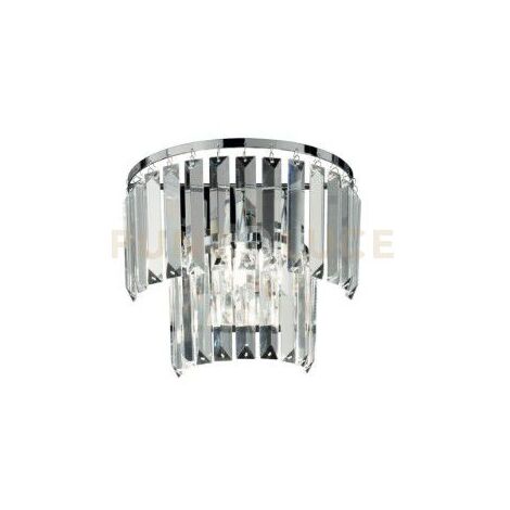 APPLIQUE CASTLE SILVER 3 LUCI ATTACCO G9 25,5X22CM IN CRISTALLO