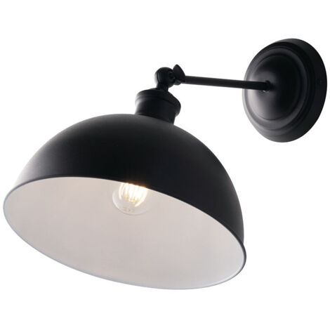 "Applique CHARLESTON in metallo nero con interno bianco"