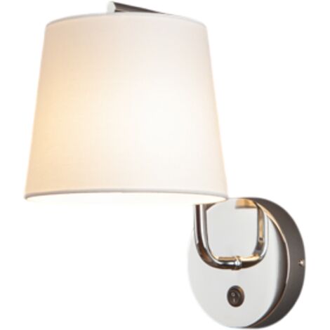 Applique CHICAGO cromata con paralume bianco E27 Maxlight