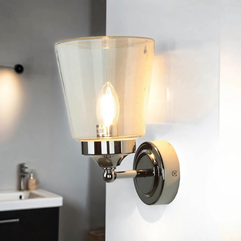 Applique Chrome Verre Transparent Bali