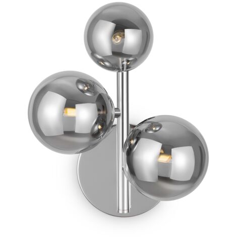 Applique chromée 3 globes verre fumé Maytoni Dallas