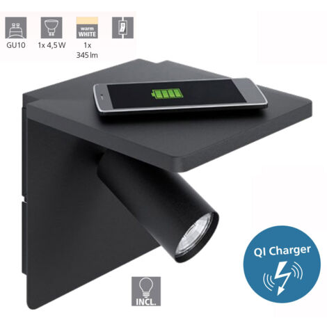 Applique Ciglie liseuse USB - Noir