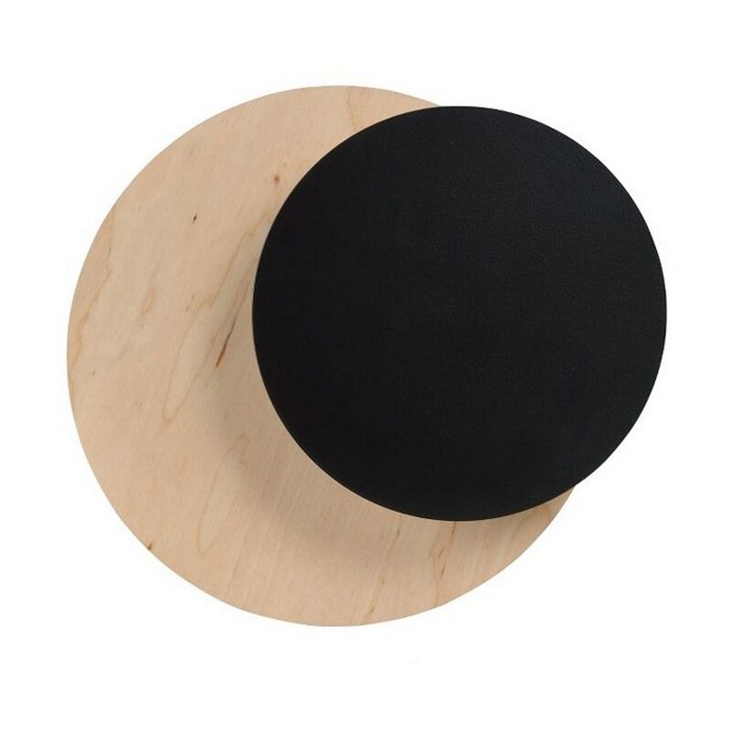 Epikasa - Applique Circle, Acier peint par poudrage, Contreplaqué, Noir, 22x20x13 cm