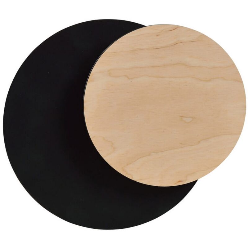 Epikasa - Applique Circle, Acier peint par poudrage, Contreplaqué, Noir, 22x20x13 cm