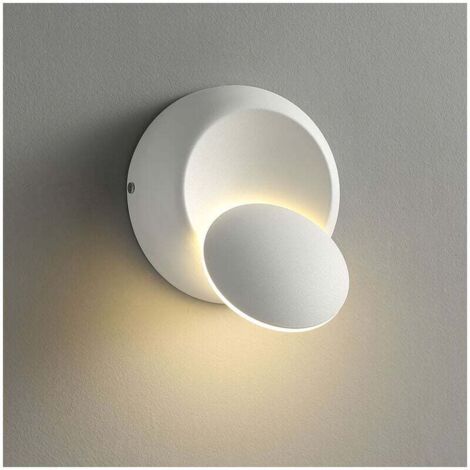 Applique circolare a LED con rotazione a 360 gradi, adatta per apparecchi di illuminazione decorativa in soggiorni, scale e corridoi, colore bianco.