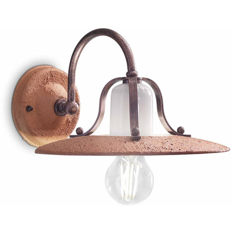 Applique Classica Bologna Metallo E Ceramica Nero Sfumato Rame 1 Luce E27