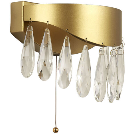 Applique Classica Gioiello Acciaio Oro Vetro Led 5W 4000K