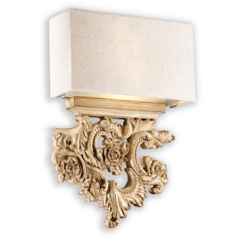 Applique Classica Peter Materie Plastiche Canvas Beige 2 Luci E14
