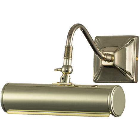 Applique Classica Picture Light Acciaio Ottone Lucido 1 Luce E14