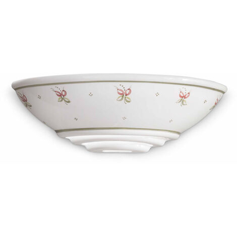 Applique Classica Trieste Bianco Decorato Filo Verde 1 Luce E27