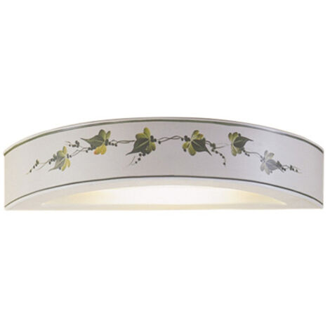 Applique Classica Trieste Bianco Decorato Filo Verde Prato 1 Luce R7S