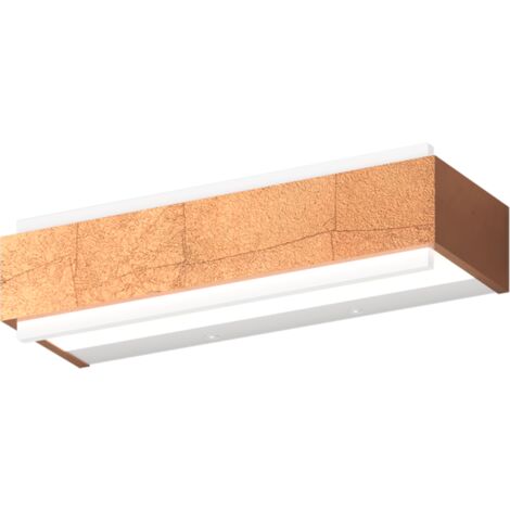 Applique classico top light bios 1213 30 dm led switch 1320lm diffusore alluminio illuminazione modulo integrato, finitura metallo foglia rame