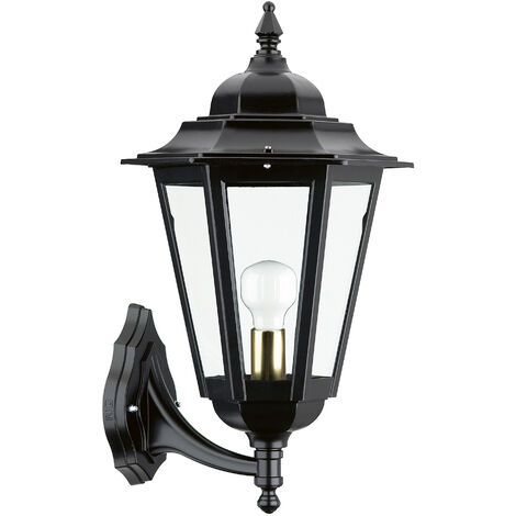 Applique classique ELITE 6 Medium IP44 E27 42W Verre transparent Noir
