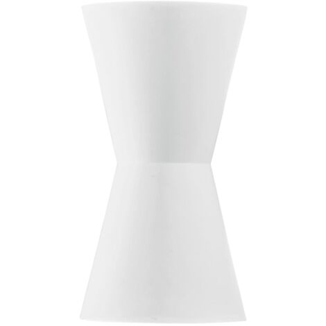 "Applique CLEPSYDRA in gesso bianco verniciabile con luce biemissione 30 cm."