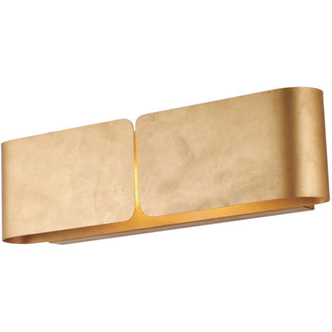 Applique con diffusore taglio laser in ferro laccato bianco con decorazione oro antico 2 luci