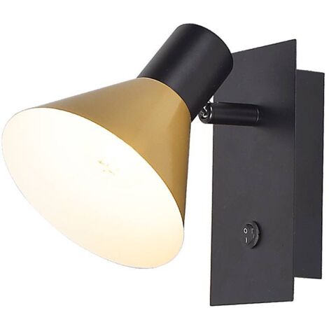 Applique con interruttore E14 nero/oro Alvaro Rabalux