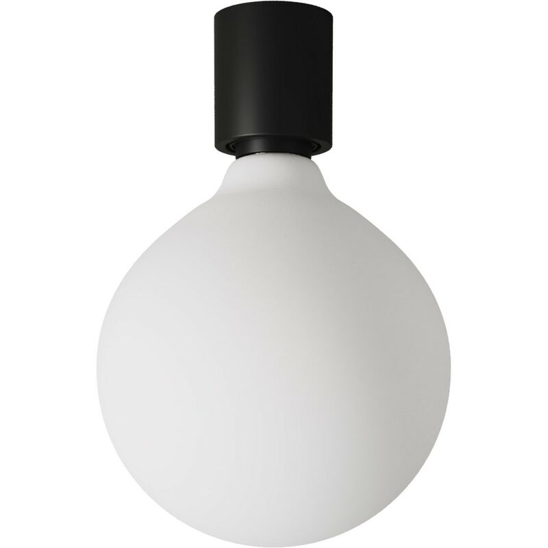 Image of Creative Cables - Applique con lampadina a bulbo effetto porcellana - Waterproof IP44 Con lampadina - Nero - Con lampadina