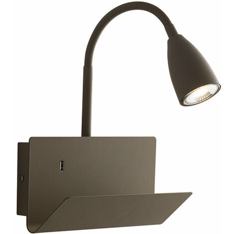 Applique da comodino sinistro multifunzione mensola usb luce da lettura -  5F31