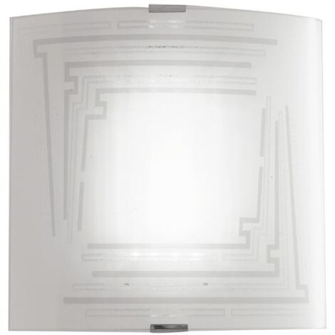 APPLIQUE CONCEPT E27 26X26H7CM BIANCA A RIGHE.