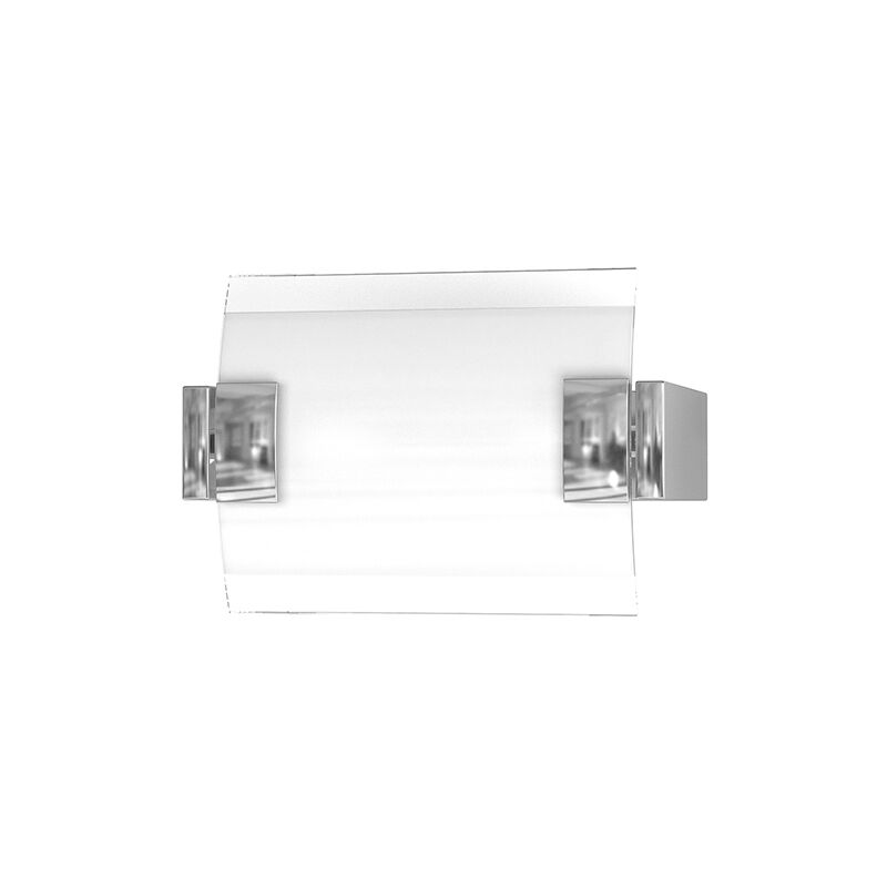 Image of Top-light - Applique Contemp Swinging Metallo Cromo Vetro Bianco Extrachiaro 2 Luci E27 17Cm - Bianco|Cromo